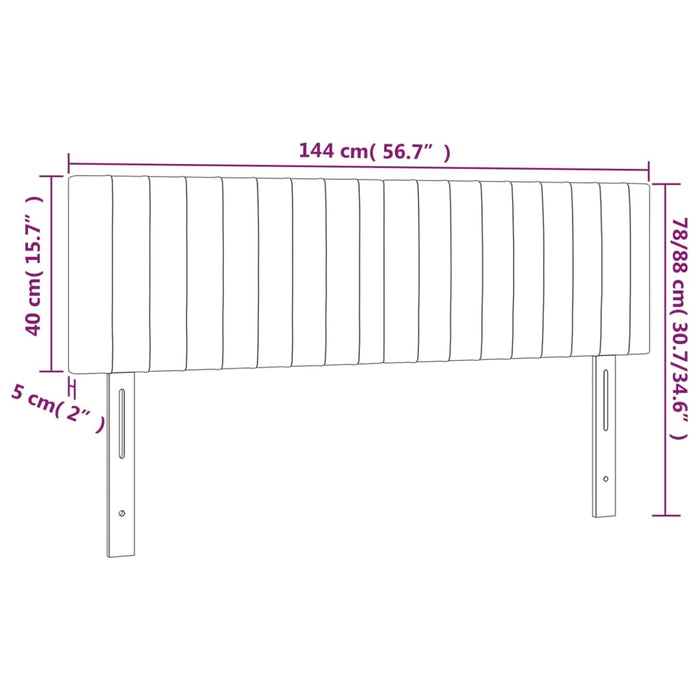 Testiere 2 pz Nere72x5x78/88 cm in Tessuto