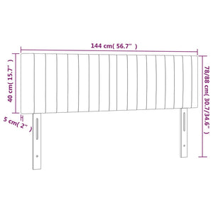 Testiere 2 pz Rosa 72x5x78/88 cm in Velluto 346255