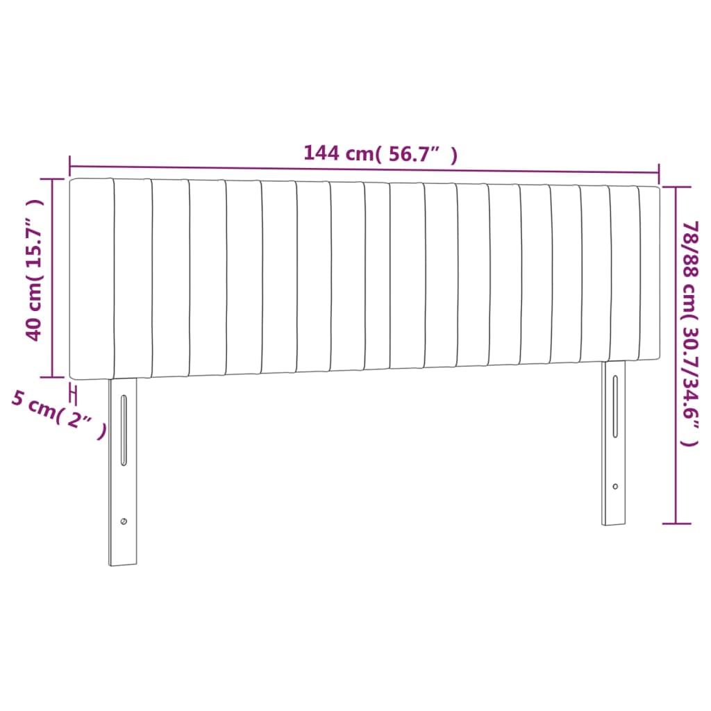 Testiere 2 pz Rosa 72x5x78/88 cm in Velluto cod mxl 49853