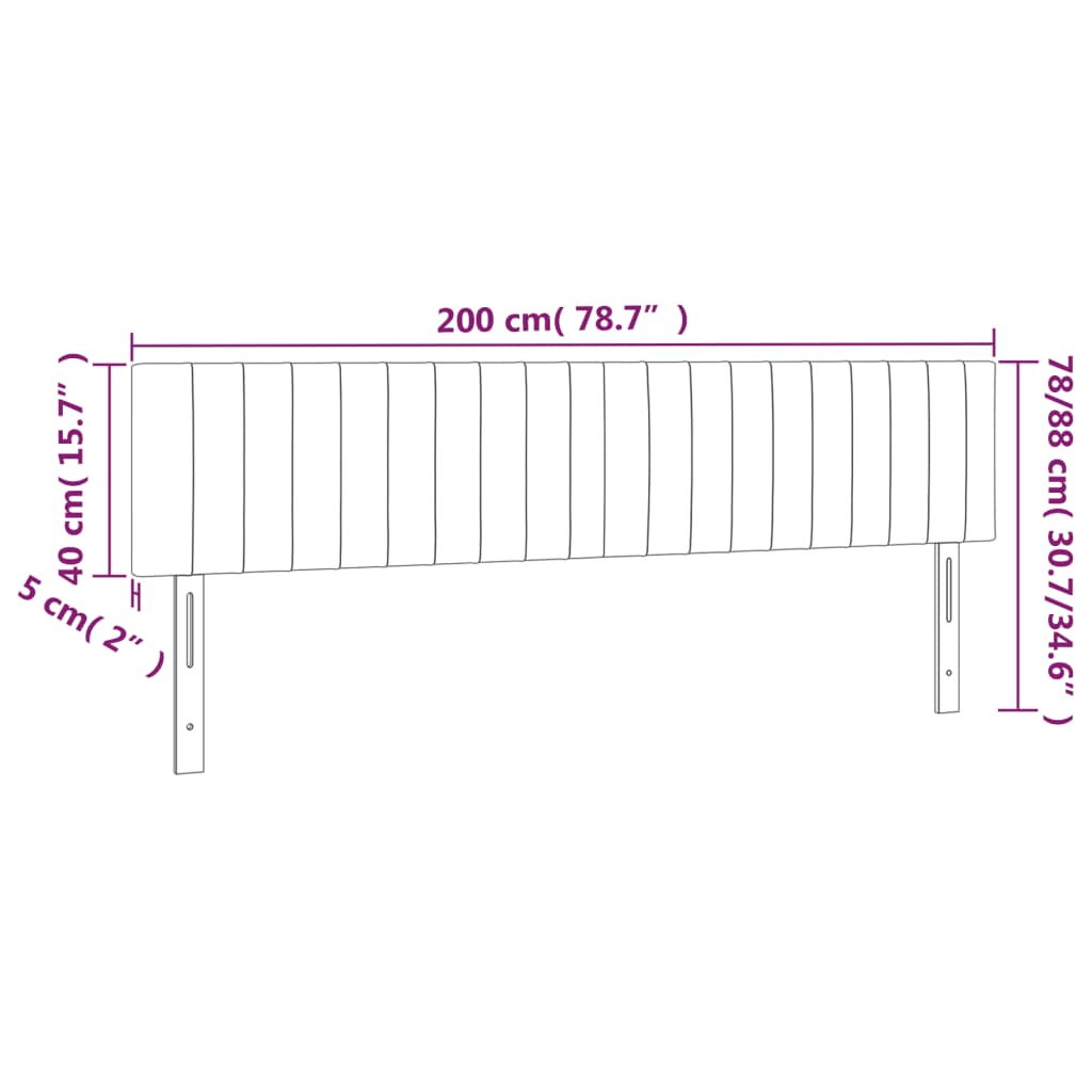 Testiere 2 pz Rosa 100x5x78/88 cm in Velluto cod mxl 50449