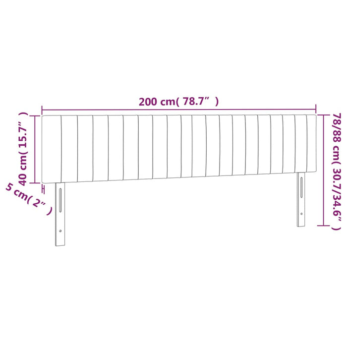 Testiere 2 pz Rosa 100x5x78/88 cm in Velluto cod mxl 50449