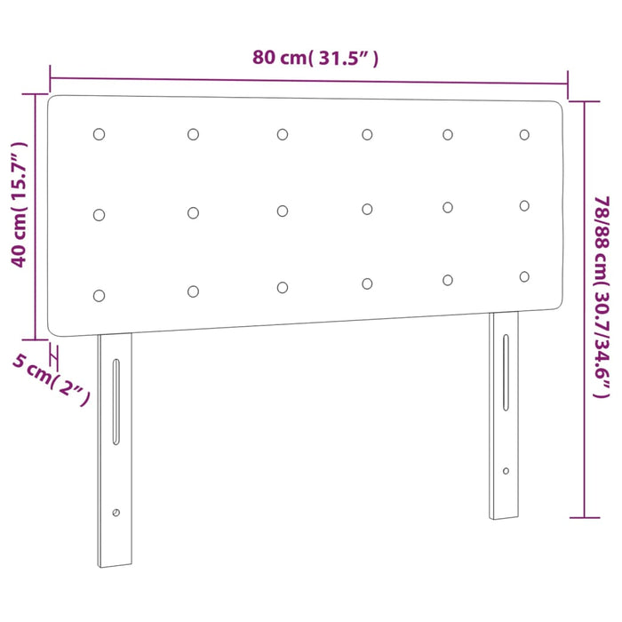 Testiera Bianca 80x5x78/88 cm in Similpelle 346405