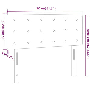 Testiera Nera 80x5x78/88 cm in Velluto 346412