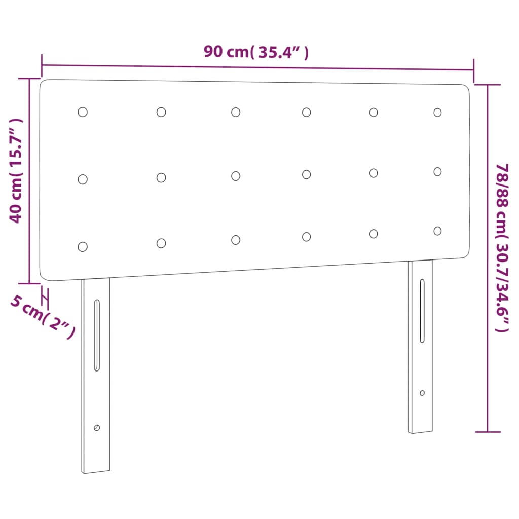 Testiera Nera 90x5x78/88 cm in Tessuto 346418