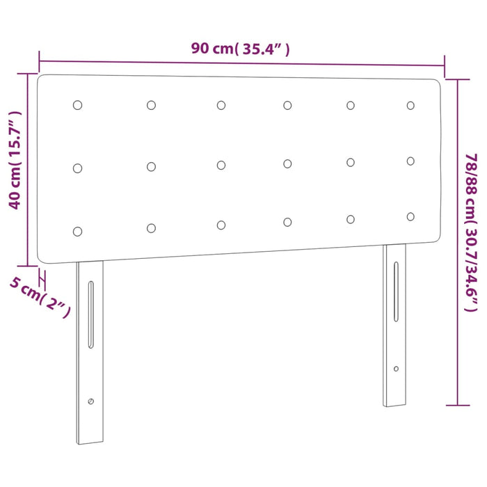 Testiera Rosa 90x5x78/88 cm in Tessuto 346435