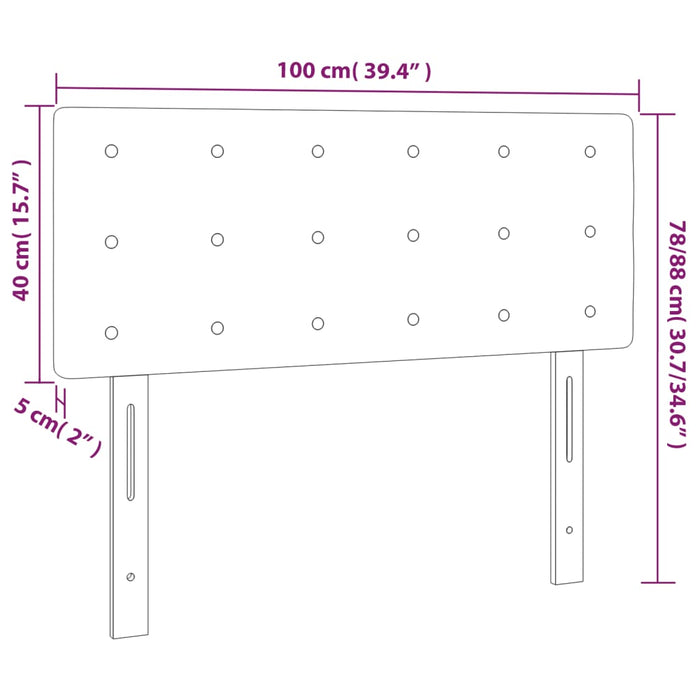 Testiera Rosa 100x5x78/88 cm in Velluto 346455