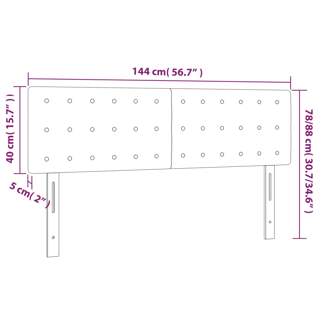 Testiere 2 pz Grigio Scuro 72x5x78/88 cm in Tessuto 346457