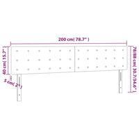 Testiere 2 pz Grigio Scuro 100x5x78/88 cm in Velluto cod mxl 53383