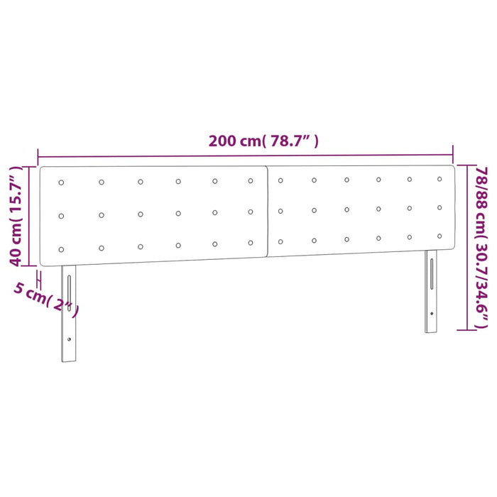 Testiere 2 pz Blu Scuro 100x5x78/88 cm in Velluto 346534