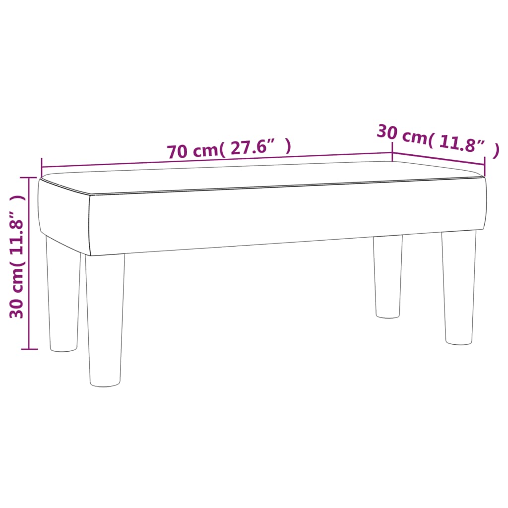 Panca Grigio Scuro 70x30x30 cm in Tessuto cod mxl 77059