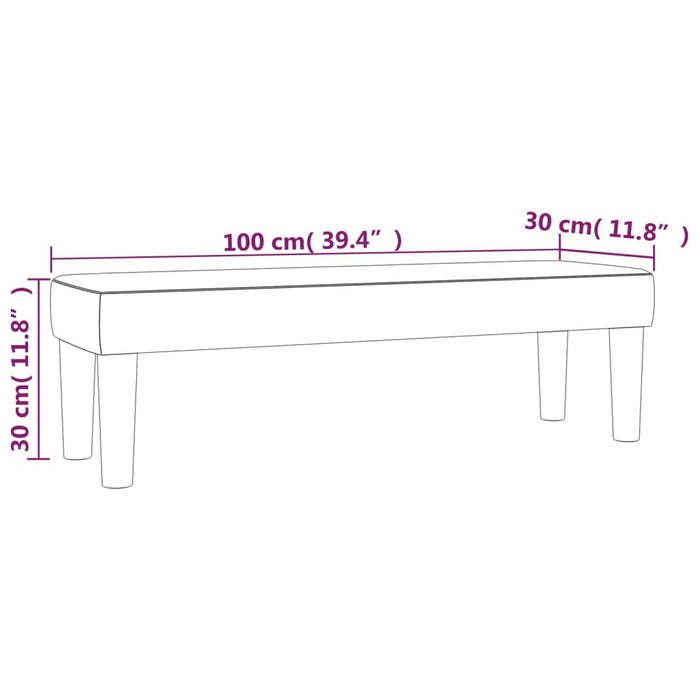 Panca Grigio Chiaro 100x30x30 cm in Tessuto 346644