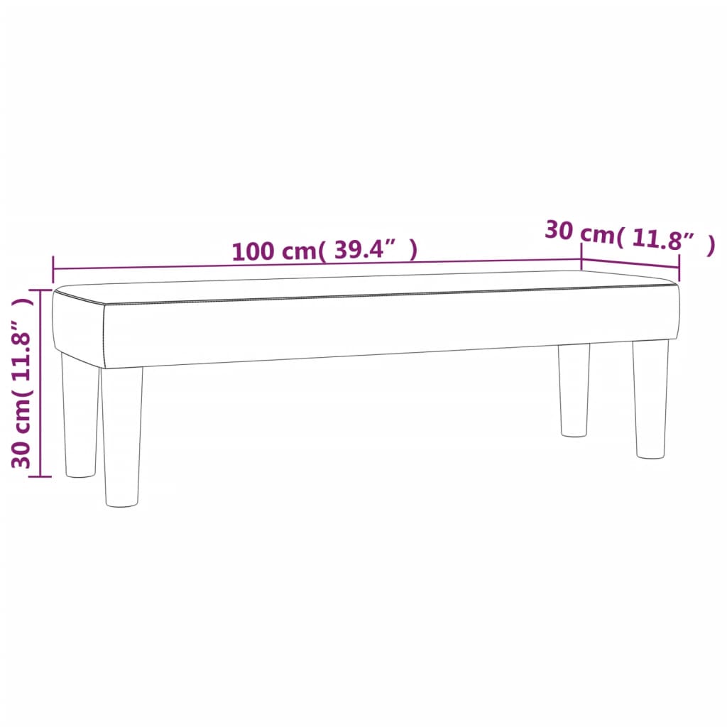 Panca Blu Scuro 100x30x30 cm in Velluto 346670