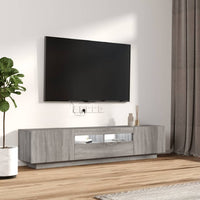 Set Mobili TV 2 pz con Luci LED Grigio Sonoma Legno Multistrato cod mxl 10118