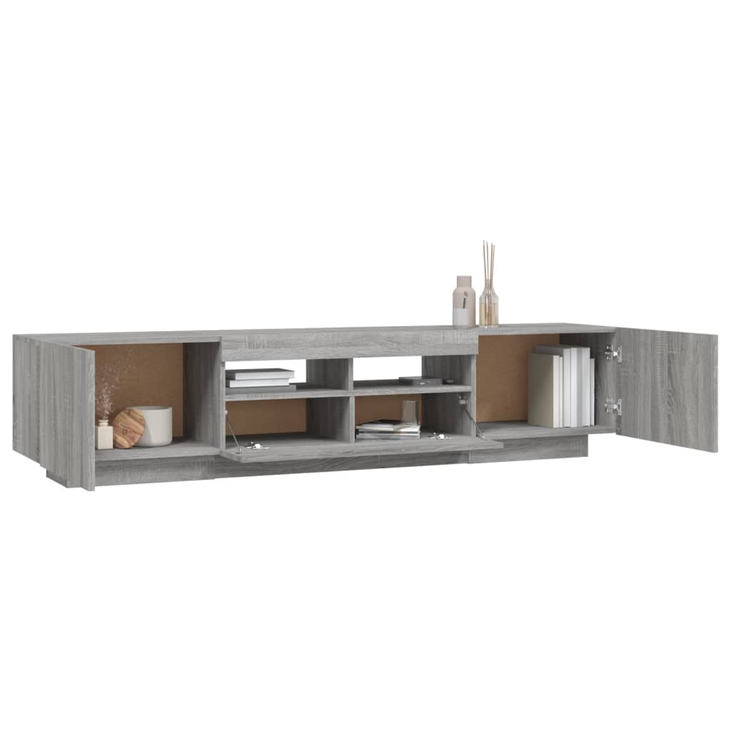 Set Mobili TV 2 pz con Luci LED Grigio Sonoma Legno Multistrato cod mxl 10118