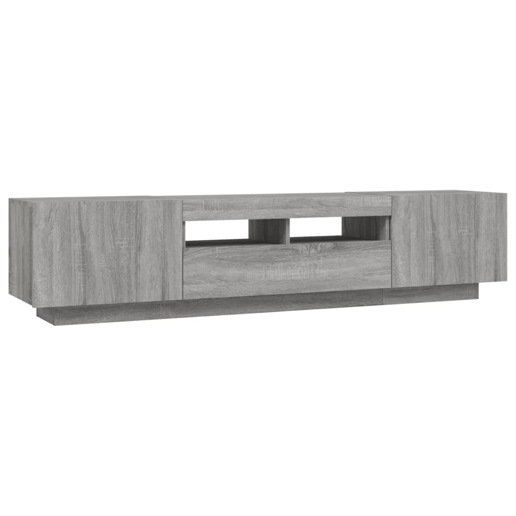 Set Mobili TV 2 pz con Luci LED Grigio Sonoma Legno Multistrato cod mxl 10118