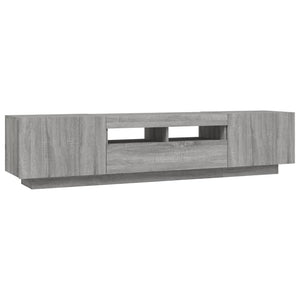 Set Mobili TV 2 pz con Luci LED Grigio Sonoma Legno Multistrato cod mxl 10118