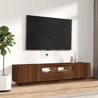 Set Mobili TV 2pz con Luci LED Rovere Marrone Legno Multistrato cod mxl 19493