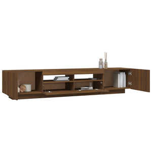 Set Mobili TV 2pz con Luci LED Rovere Marrone Legno Multistrato