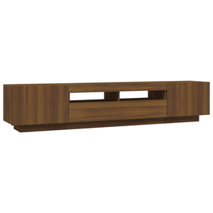 Set Mobili TV 2pz con Luci LED Rovere Marrone Legno Multistrato