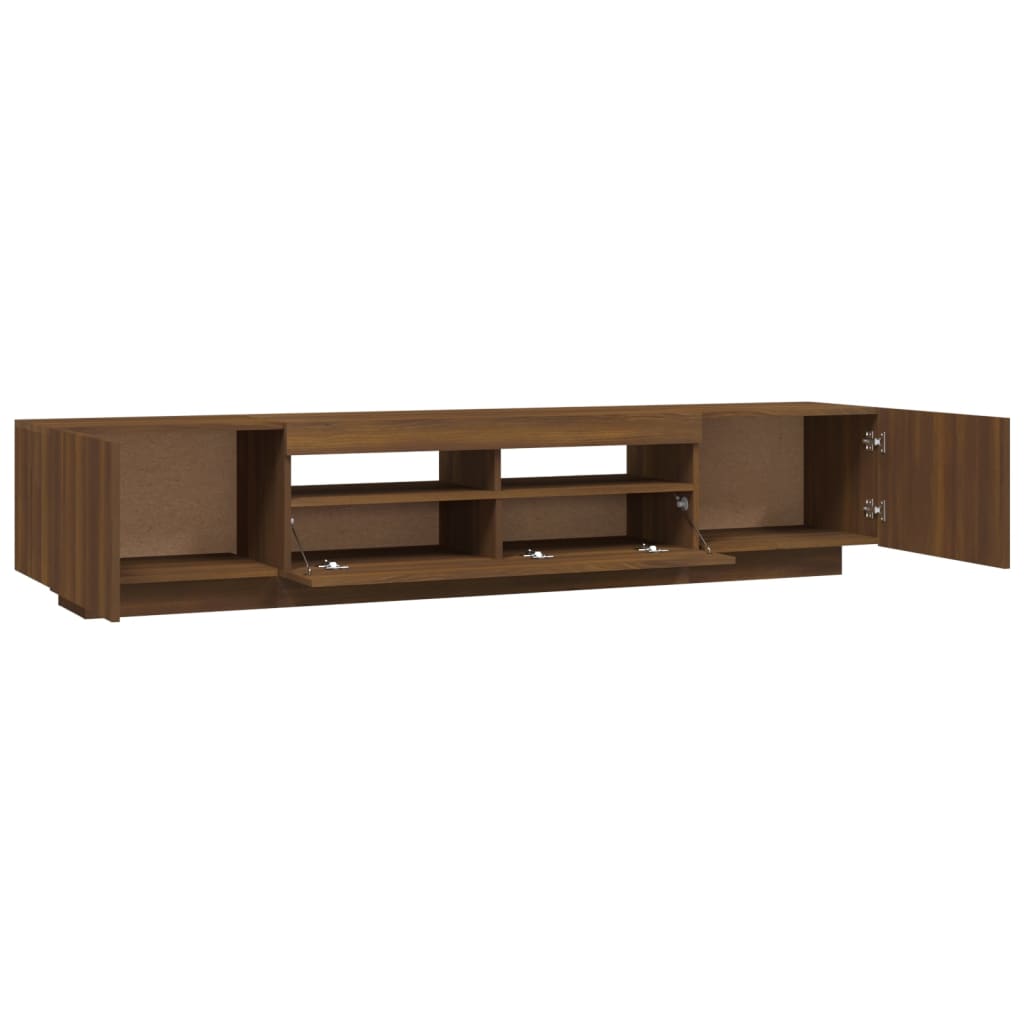 Set Mobili TV 2pz con Luci LED Rovere Marrone Legno Multistrato