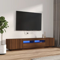 Set Mobili TV 2pz con Luci LED Rovere Marrone Legno Multistrato 3120172