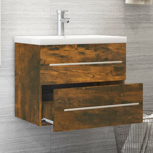 Mobile Bagno con Lavabo Integrato Rovere Fumo Legno Multistrato cod mxl 71930