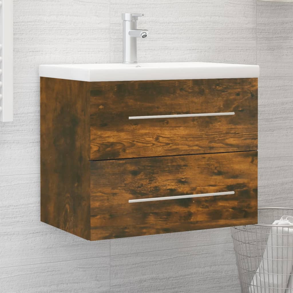 Mobile Bagno con Lavabo Integrato Rovere Fumo Legno Multistrato cod mxl 71930