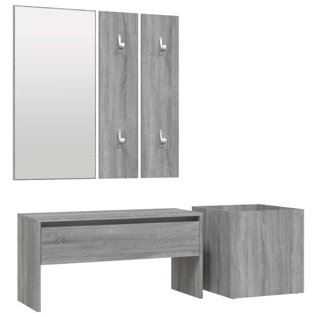 Set di Mobili da Corridoio Grigio Sonoma in Legno Multistratocod mxl 121677