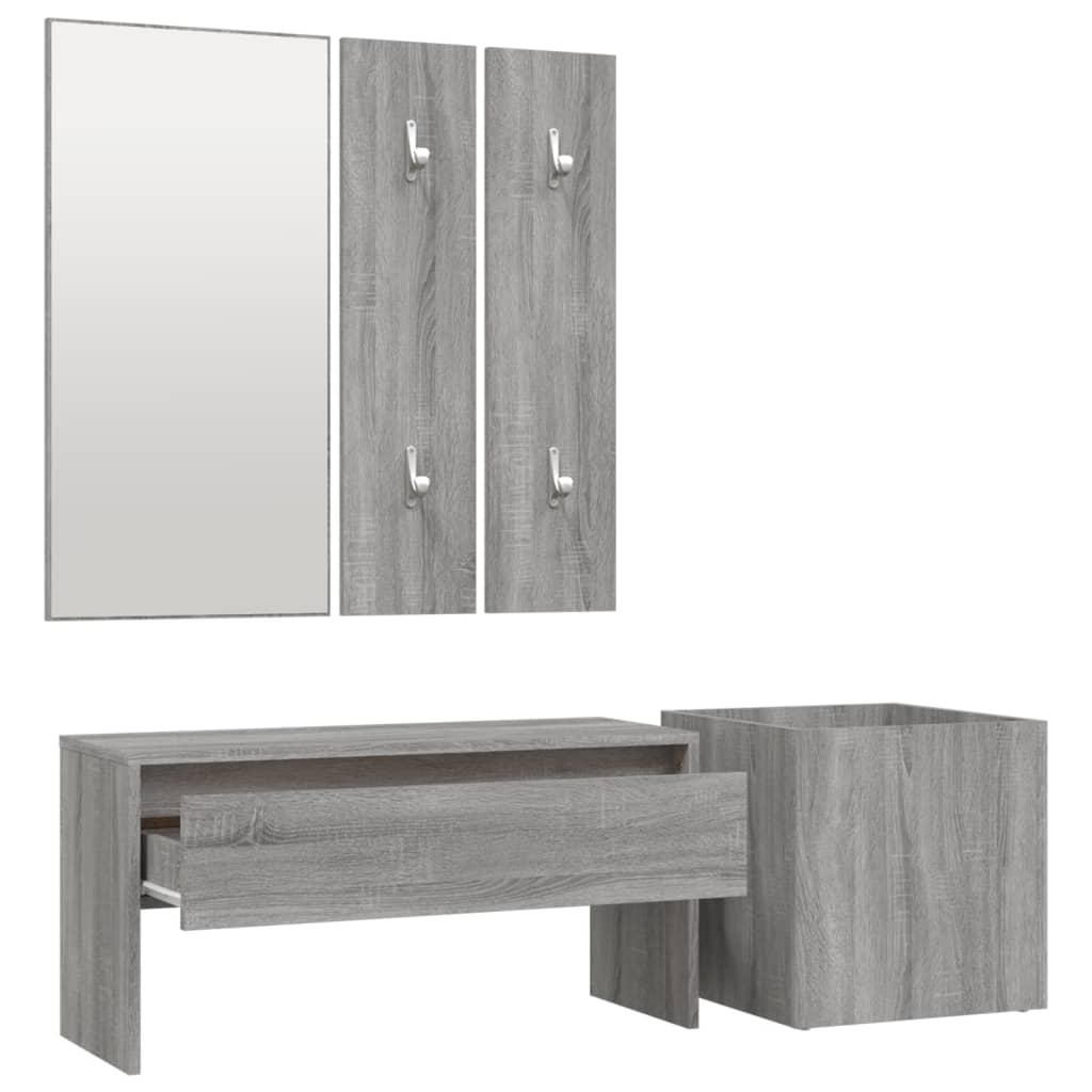 Set di Mobili da Corridoio Grigio Sonoma in Legno Multistrato 3120198