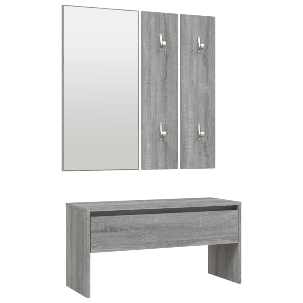 Set di Mobili da Corridoio Grigio Sonoma in Legno Multistrato 3120198