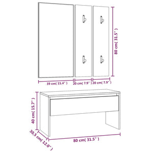 Set di Mobili da Corridoio Grigio Sonoma in Legno Multistrato 3120198