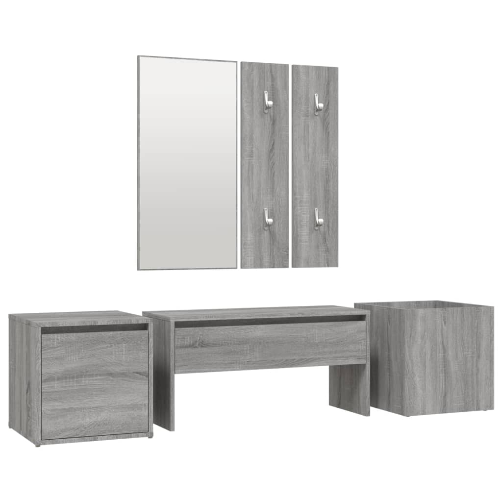 Set di Mobili da Corridoio Grigio Sonoma in Legno Multistrato 3120201