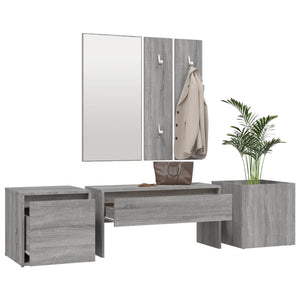 Set di Mobili da Corridoio Grigio Sonoma in Legno Multistrato 3120201