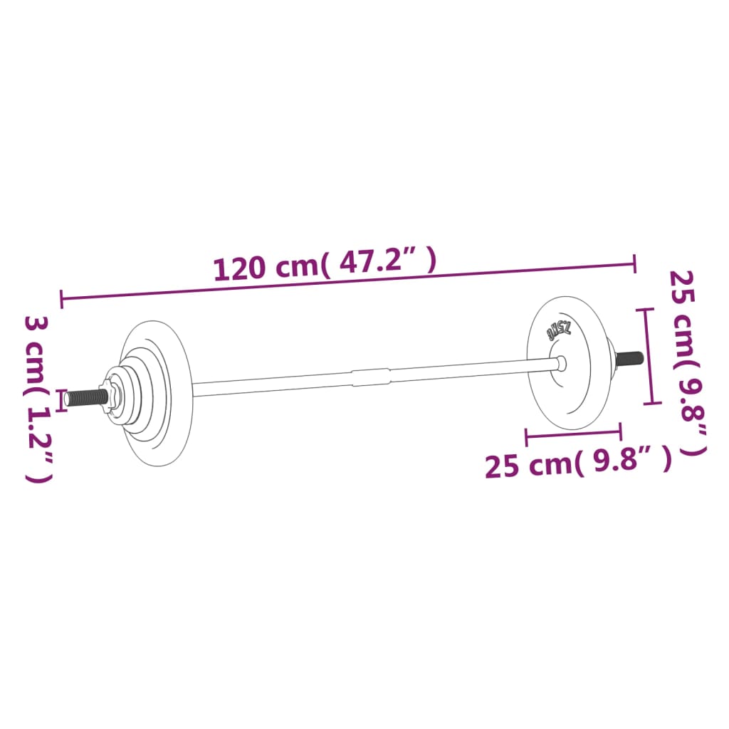 Set Bilanciere con Dischi 30 kg cod mxl 62988