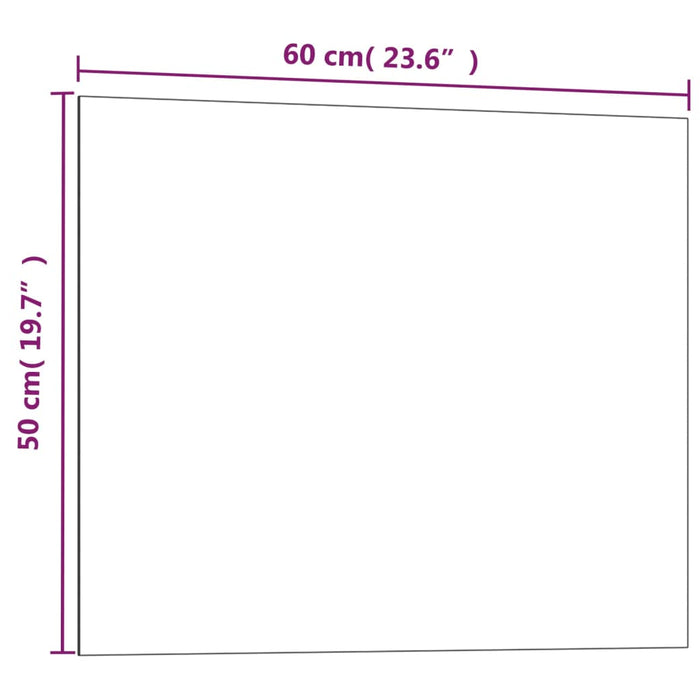 Lavagna Magnetica a Parete Nera 60x50 cm Vetro Temperato 347939