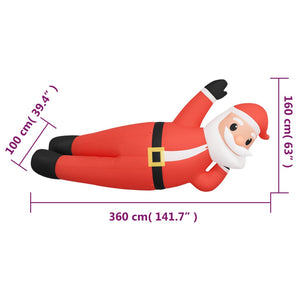 Babbo Natale Sdraiato Gonfiabile di Natale con LED 160 cm 345302