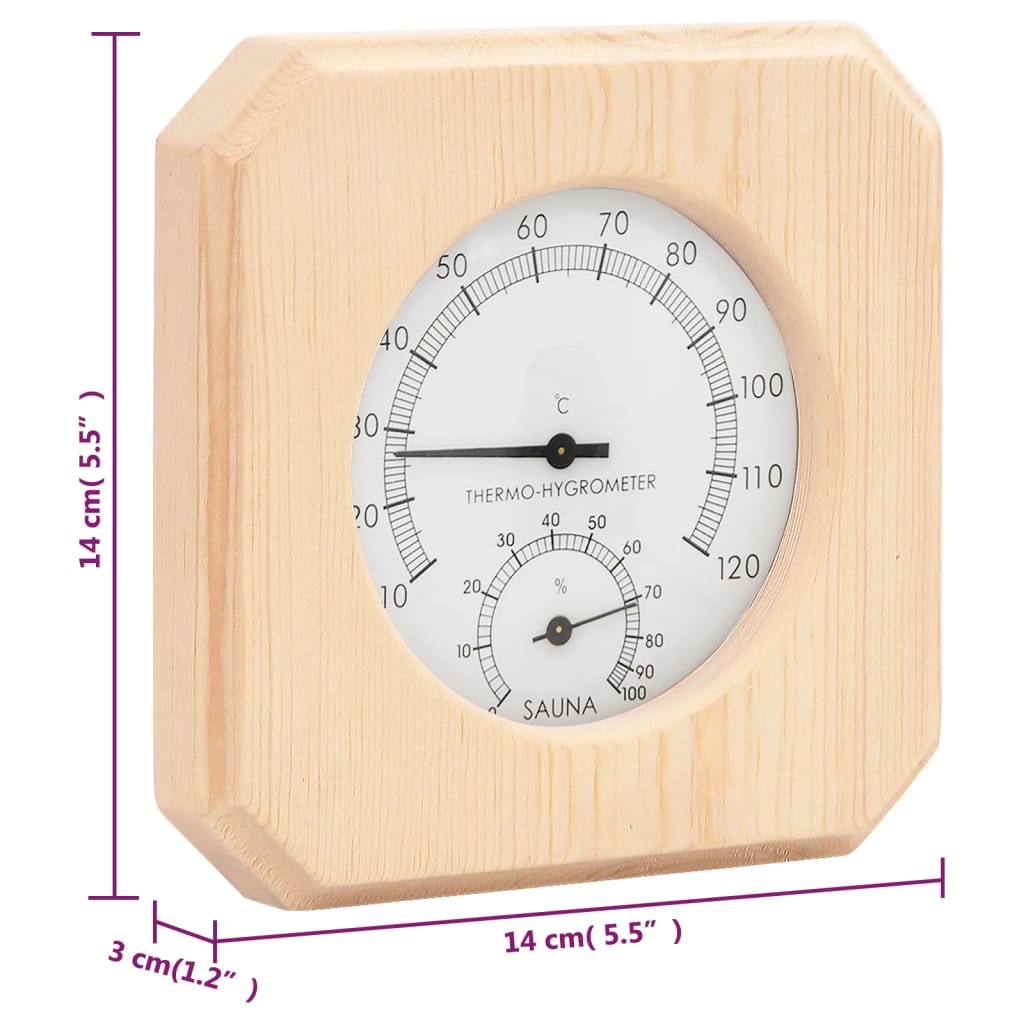 Set Timer Igrotermografo e Clessidra Sauna 2 in 1 Massello Pino 51687