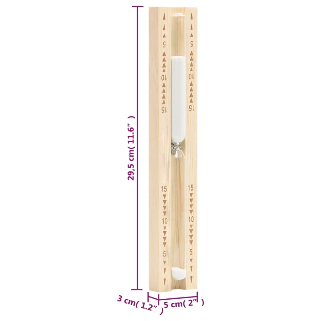 Clessidra di Sabbia per Sauna 15 Minuti Legno Massello di Pino cod mxl 49689