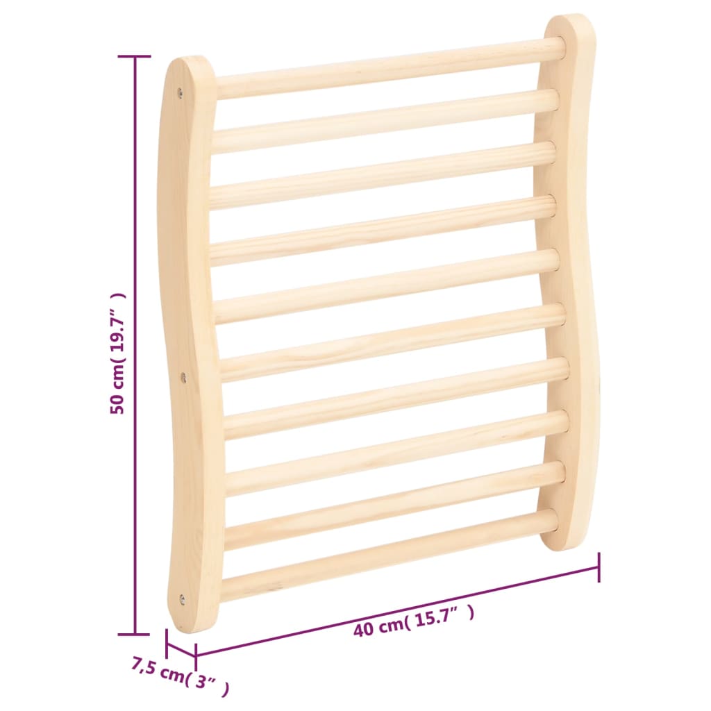 Schienale a Forma di S per Sauna in Legno Massello di Pino 51691