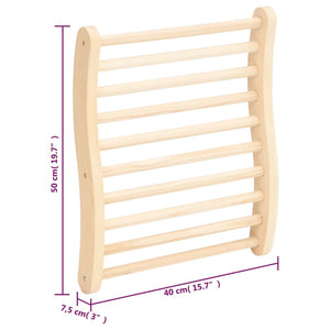 Schienale a Forma di S per Sauna in Legno Massello di Pino 51691