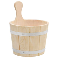 Set Secchiello e Mestolo da Sauna in Legno Massello di Pino cod mxl 50950