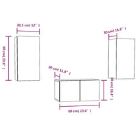 Set Mobili Porta TV 3 pz Grigio Sonoma in Legno Multistrato cod mxl 18281