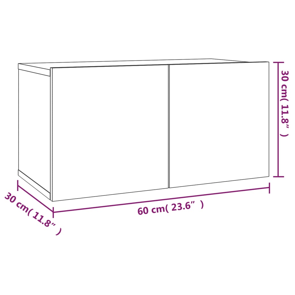 Set Mobili Porta TV 2 pz Rovere Fumo in Legno Multistrato cod mxl 18627