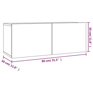 Set Mobili Porta TV 2 pz Rovere Fumo in Legno Multistrato cod mxl 18627