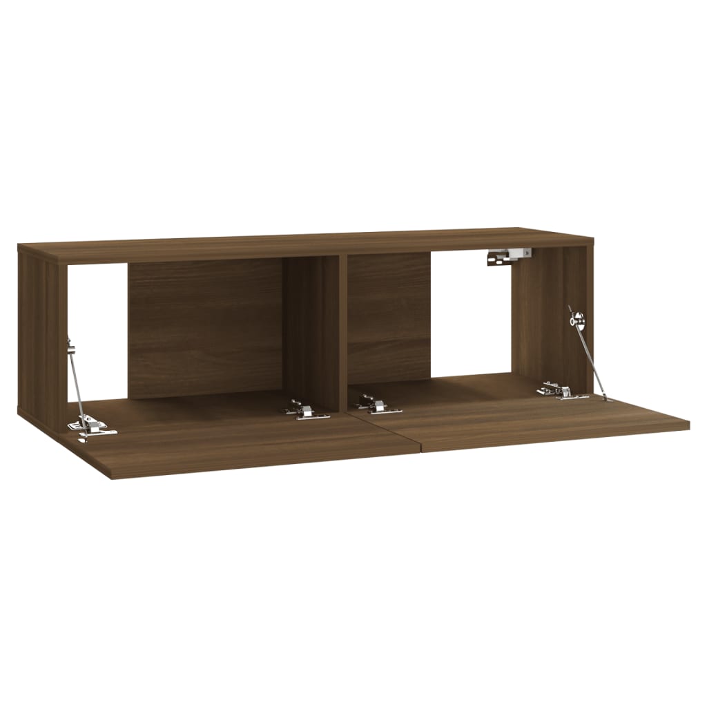 Set di Mobili TV a Parete Rovere Marrone in Legno Multistrato 3120304