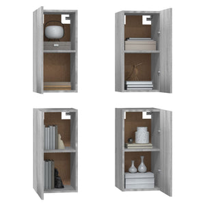 Mobili TV 4 pz Grigio Sonoma 30,5x30x60 cm in Legno Multistrato cod mxl 18279