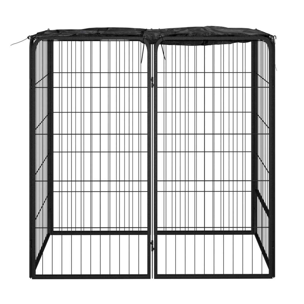 Box Cani a 6 Pannelli Nero 50x100cm Acciaio Verniciato Polvere cod mxl 42857