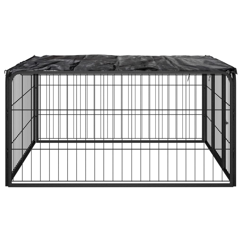 Box Cani a 4 Pannelli Nero 100x50cm Acciaio Verniciato Polvere cod mxl 54262