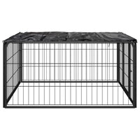 Box Cani a 4 Pannelli Nero 100x50cm Acciaio Verniciato Polvere cod mxl 54262