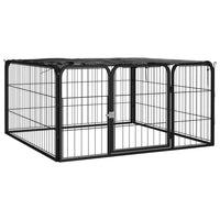 Box Cani a 4 Pannelli Nero 100x50cm Acciaio Verniciato Polvere cod mxl 54262